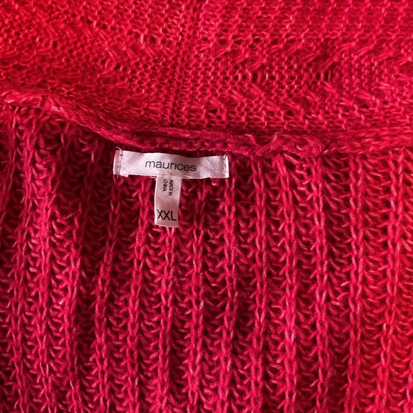 Maurices Red Cardigan Sweater Size XXL - Picture 3 of 4